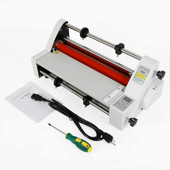 MONIPA Single Dual Sided Laminating Machine Hot Cold Roll Laminator 13" V350 Laminator Digital Display 4 Rollers Hot Cold Roll Laminator for BOPP PTE Film