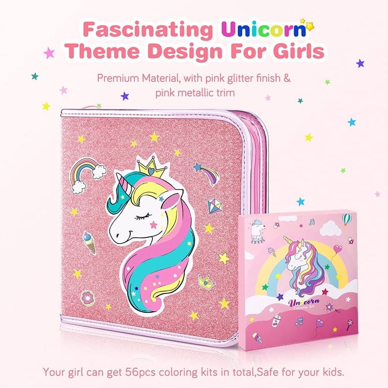 JYPS 53-Piece Fruit Scented Art Supply Set with Unicorn Case photo 2