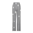 thumbnail image 5 of AOOCHASLIY Women Pants Women's Floral Print Loose Pocket Trousers Gradient Blue Tie-Dye Pants, 5 of 5