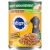 Pedigree Chopped Ground Dinner Weight Management Wet Dog Food, Chicken & Rice Flavor, 13.2 Oz. Can