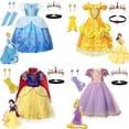 thumbnail image 2 of Vestido de princesa de Disney para niña, disfraz de Cenicienta, Bella, Blancanieves, Aurora, Rapunzel, Isabela, cumpleaños, boda, baile de graduación Fivean unisex, 2 of 2