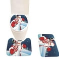 thumbnail image 1 of 3PCS Bath Rug Set Fashion Xmas Print Decorative Toilet Rug Toilet Lid Cover for Christmas, 1 of 8