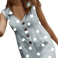 thumbnail image 5 of Robe Chemise Mini Ample Boho à Pois pour Femmes, Plage, 5 of 5
