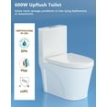thumbnail image 3 of SUPERFLO Upflush Toilet System for Basement, Macerating Toilet with Comfort Elongated Toilet Bowl & 600W Macerator Pump Up to 26 Feet, Efficient & Powerful Flush System, 3 of 6