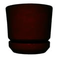 thumbnail image 1 of Maceta Edenika Formec con Plato Contemporánea 8 Pulgadas Chocolate, 1 of 4