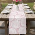 thumbnail image 6 of Table Runners 90 Inches Long Dress Scarves, Pink Scallop Coastal Farmhouse Coffee/Dining/Kitchen Table Decor Table Runner for Living Room, Summer Beach Nautical 13x90 Inch, 6 of 9