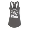 thumbnail image 2 of Dwight Schrute's Gym for Muscles Pop Culture Ladies Racerback Tank Top, Dark Grey, Medium, 2 of 3