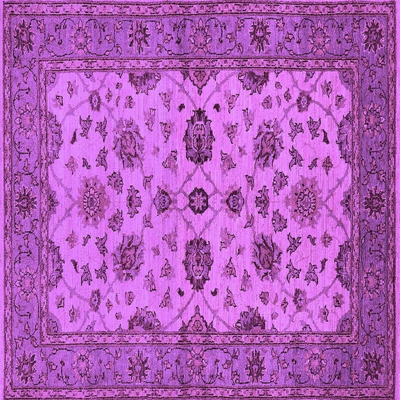 Ahgly Company Indoor Square Oriental Purple Traditional Area Rugs, 6' Square