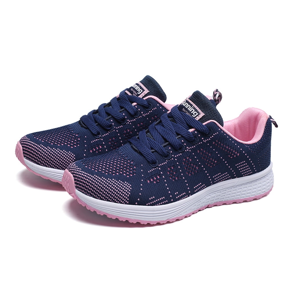 fukaraa Women's Lace Up Low Top Hiking Shoes Lightweight Solid Mesh Breathable Trekking Shoes