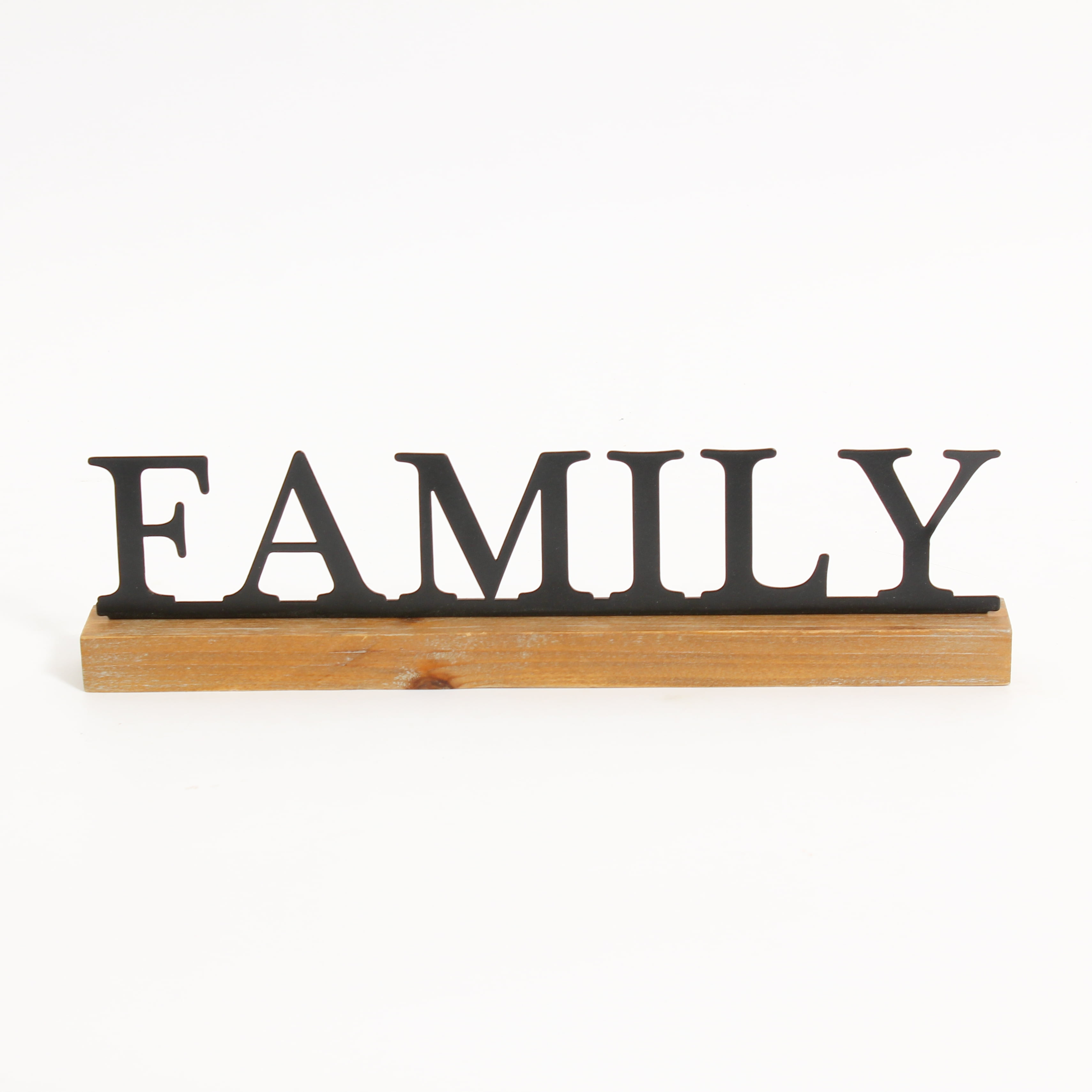 Family Metal Letters On Wood Block Table Text Sign Decor Walmart Canada