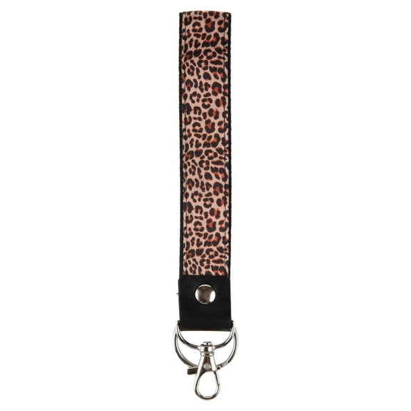 Essentials Women's Adult Cheetah Print Wristlet Lanyard, Hook and Keyring, 8" Long