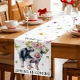 thumbnail image 5 of Spring Pig Table Runner - 72 Inch Long Butterfly Botanical Floral Summer Cotton and Linen Blended Dress Scarves Farmhouse Table Runner for Kitchen Dining, Coffee Table, 13" x 72", 5 of 8