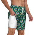 thumbnail image 2 of Balery Peacock'S Tail Mens Swim Trunks Swim Shorts for Men Quick Dry Inseam Beach Shorts with Compression Liner Pocket-Medium, 2 of 9