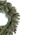 thumbnail image 4 of Northlight Pre-Lit Snowy Waterloo Pine Artificial Christmas Wreath - 24-Inch, Clear Lights, 4 of 5