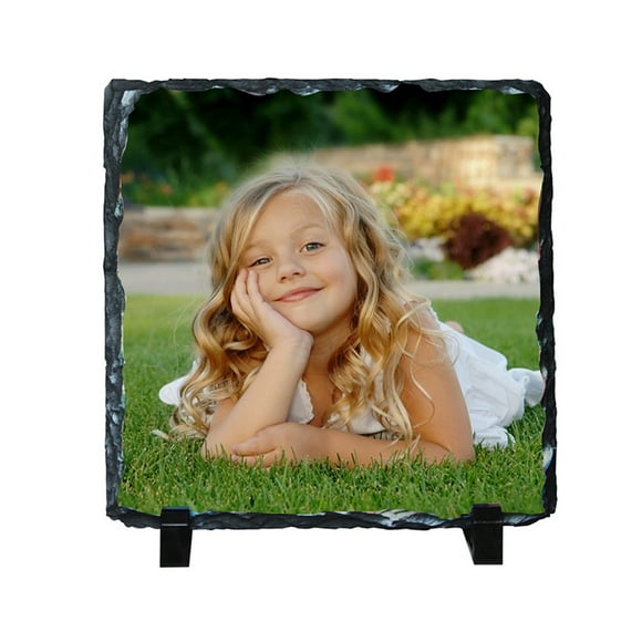 Picture Memorial Stone Frame, Sublimation Slate Blank Personalized with Display Stand for Souvenir