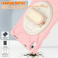thumbnail image 6 of Elehold Hybrid Heavy Duty Rugged  Case Compatible with iPad 10th Gen 10.9" (2022) with 360 Rotating Hand Strap/Shoulder/Kickstand Strap Shockproof Double Protection Case Cover  - Pink, 6 of 9