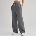 thumbnail image 2 of Pantalones deportivos Prolriy para mujer, pantalones deportivos casuales de otoño, holgados, de pierna ancha y cintura alta, para mujer, pantalones deportivos para mujer, gris oscuro XL, 2 of 4