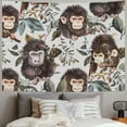 thumbnail image 2 of Orinice Monkeys Leaves Pattern Tapestry Wall Hanging Unique Style for Home Decor | Graphic Tapestries for Living Room Bedroom Dorm 40x30inch, 2 of 6