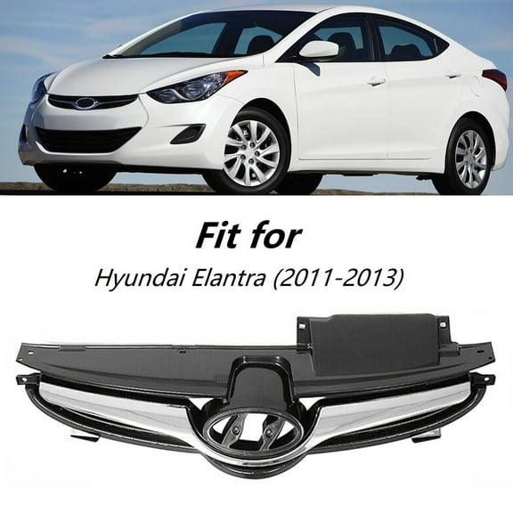 Front Upper Grill Chrome & Black Grille Fit for Hyundai Elantra (2011-2013)