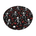 thumbnail image 2 of Lsque Skeleton with Roses Round Bar chair cushion covers Velvet Fabric Premium Comfort Protects from Scratches and Stains for 14-17 Inch Chair- 13 inch, 2 of 7
