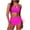 Hot Pink, variant on womens swimsuits 2 piece Front High Waisted Bikini Swimsuit Drawstring Tie Side Bottom Crisscross Tie Back bathing suit for women