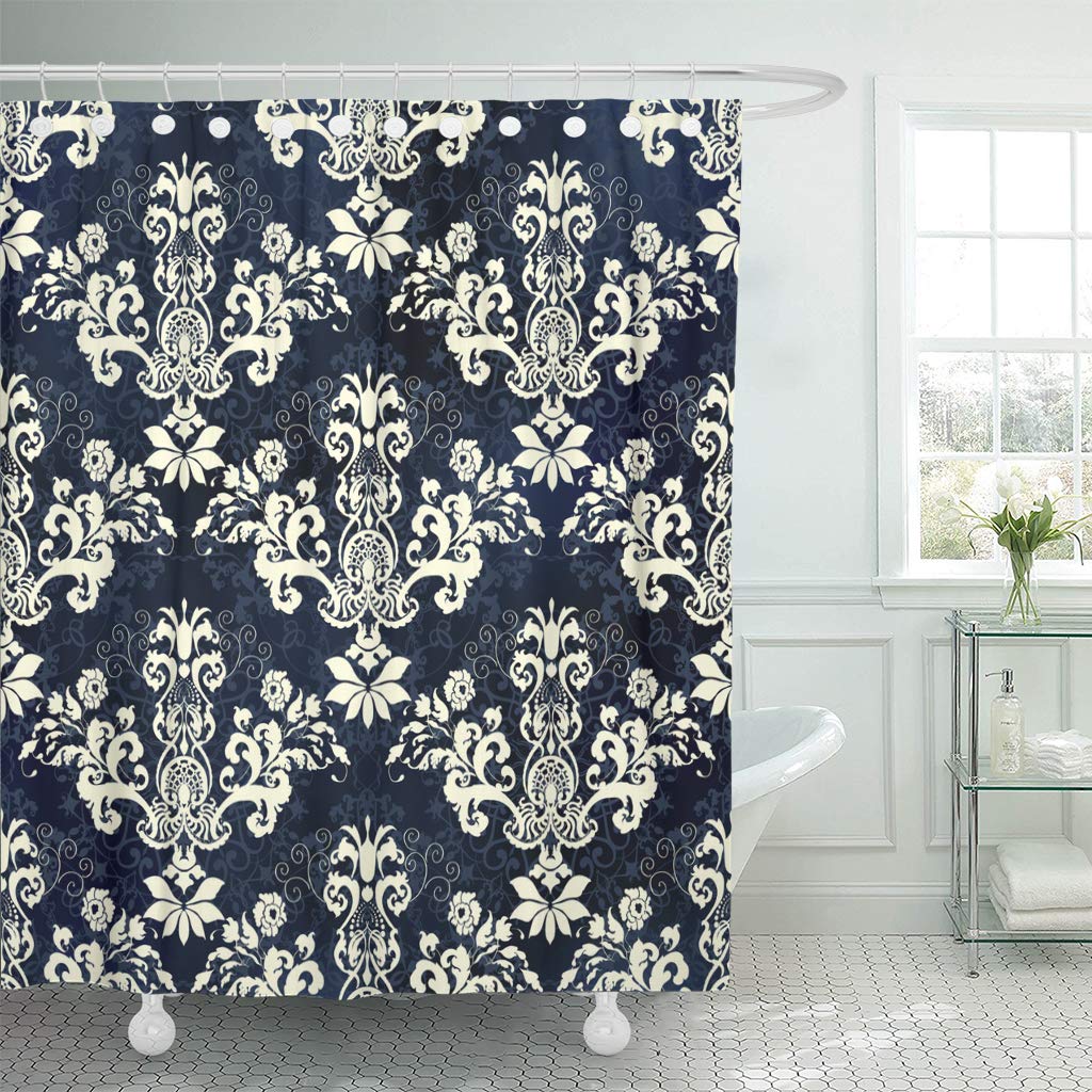 KSADK Silver Vintage Damask Floral Pattern Antique Baroque Beauty