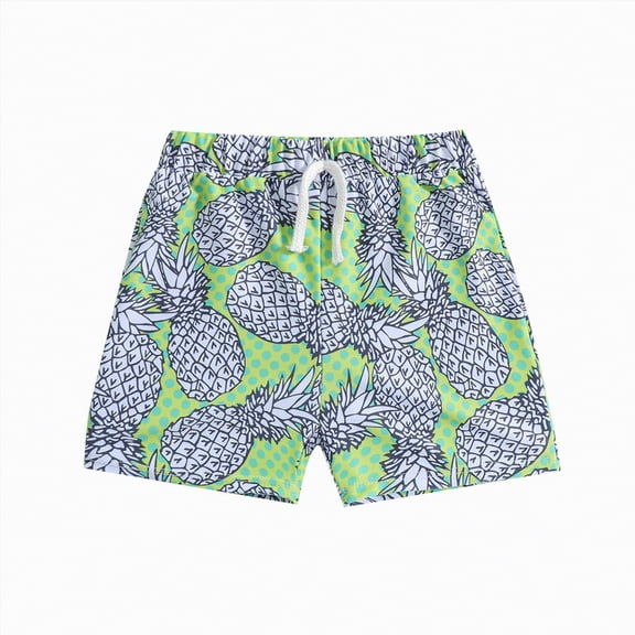Gibobby Boy/Toddler Boy Swim Trunks for Boys with Liner Print Quick Dry 1T 2T 3T 4T 5T 6T Swim Shorts for Toddler Kids Beach(18-24 Months,Green)