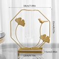 thumbnail image 3 of Metal Frame Tube Vase Tube Glass Planter Terrarium Geometric Metal Frame Vase 19.5x21x7.5cm  Hexagonal, 3 of 4