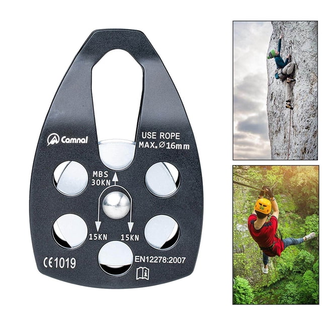 Climbing Pulley Rescuing Hauling Rigging Pulleys Micro Pulley equipment tree Equip Black