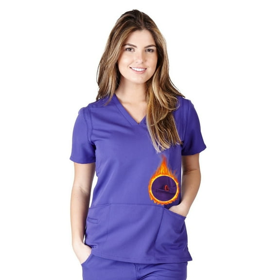 Junior Fit Super Soft, Medical Scrub Top, Premium Womans Junior Fit 2 Pocket Crossover Top 8118