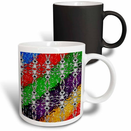 

3dRose Cartoon Rabbit Pattern Magic Transforming Mug 11oz