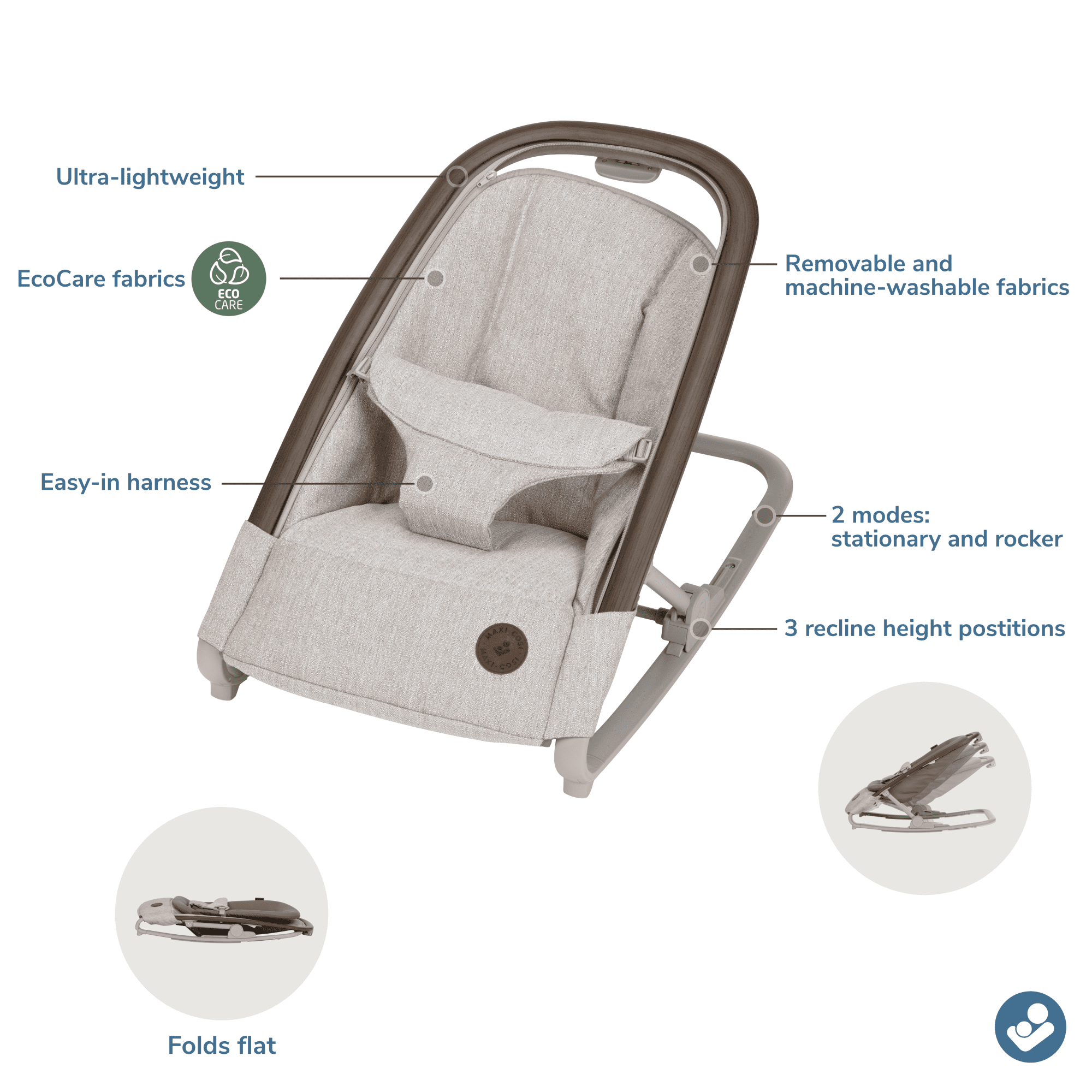 Maxi-Cosi Kori 2-in-1 Rocker, Classic Truffle