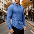 thumbnail image 2 of HAYIMI Men Solid Color Hooded Sweatshirt Casual Long Sleeve Comfortable Streetwear Soft Lined Warm Shirts Everyday Oversized Leisure Tops Streetwear, 2 of 6