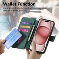 thumbnail image 5 of Ancove for iPhone 14 Plus Wallet Case with Card Holder Kickstand,Shockproof RFID Blocking Magnetic PU Leather Flip Case Cover for for iPhone 14 Plus,Green, 5 of 7