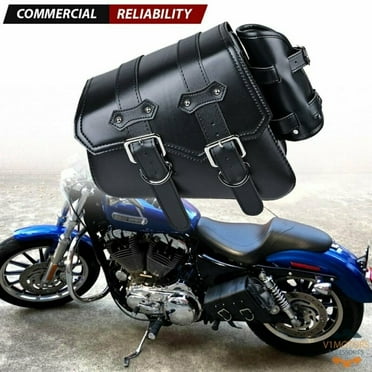 GLFILL Pu Left Saddlebag With Side Storage for Harley Sportster Xl 883 1200 48 72