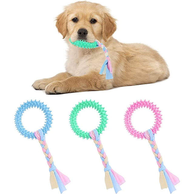 Mordedor para cachorros con hilo de algodón, juego de masticar para perros pequeños de 3 piezas, juguete para masticar para perros, juguete para masticar con bozal calmante Sailing Electrónica