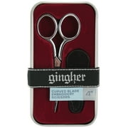 Gingher Curved Embroidery Scissors 4"-W/Leather Sheath