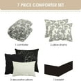 thumbnail image 3 of Lanco Black and White Comforter Set California King Size , 7 Piece Clip Jacquard Floral Bedding Set , All Season Comforters, 3 of 7