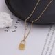 thumbnail image 2 of Collar con candado chapado en oro de 18 quilates, collares con letras para mujer, minimalista, 2 of 3