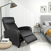 MCQ Recliner Sofa with Vibration Massage, Adjustable Footrest Chair for Lounge Bedroom, Black