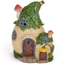 VP Home Mystic Garden Fairy Cottage Solar Light for Outdoor Decor - Solar Powered Flickering LED Garden Light for Fairy Gardens and Halloween Decorations in Backyards