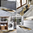 thumbnail image 2 of Black White Gold Wave Marble Kitchen Rug Mat,Kitchen Runner Rugs Non Skid Washable,Decorative Kitchen Floor Mats for Kitchen,Sink,Laundry,17"X47", 2 of 5