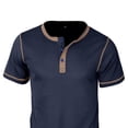 thumbnail image 3 of DPTALR Men's Casual Fashion Short Sleeve Round Neck Pullover T-Shirt with Button Detail,Dark Blue,Big and Tall Men S, 3 of 4