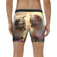 thumbnail image 2 of Men's Boxer Briefs, Sunshine Pink Flower Cat Soft and Breathable Mens Underwear Boxer Briefs With Widen Waist, 2 of 5