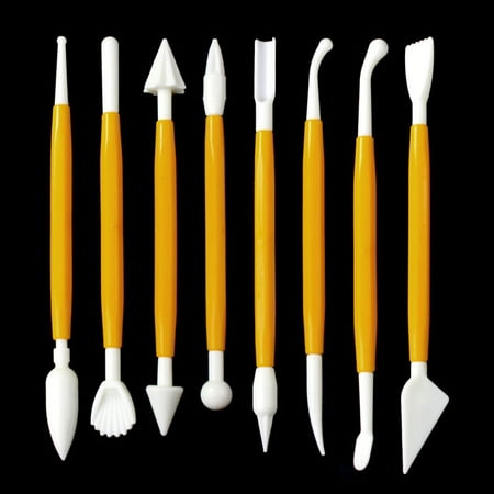 

Bzoosio 8 Pcs Kit sugarcraft Fondant Cake Decorating Modelling Tools Yellow