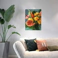 thumbnail image 3 of CozyNet Tropical Floral Arrangement With Vibrant Monstera And Anthurium Leaves Wall Art Prints With Frame Canvas Perfect for Living Room & Bedroom, Ready to Hang, Wall Decor 12"x16"in, 3 of 4