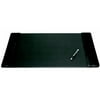 Black Leather 25.5 x 17.25 Side-Rail Desk Pad
