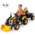 thumbnail image 1 of Gymax 4 in 1 Ride on Tractor Excavator & Bulldozer for Kids Trailer Shovel Bucket, 1 of 10