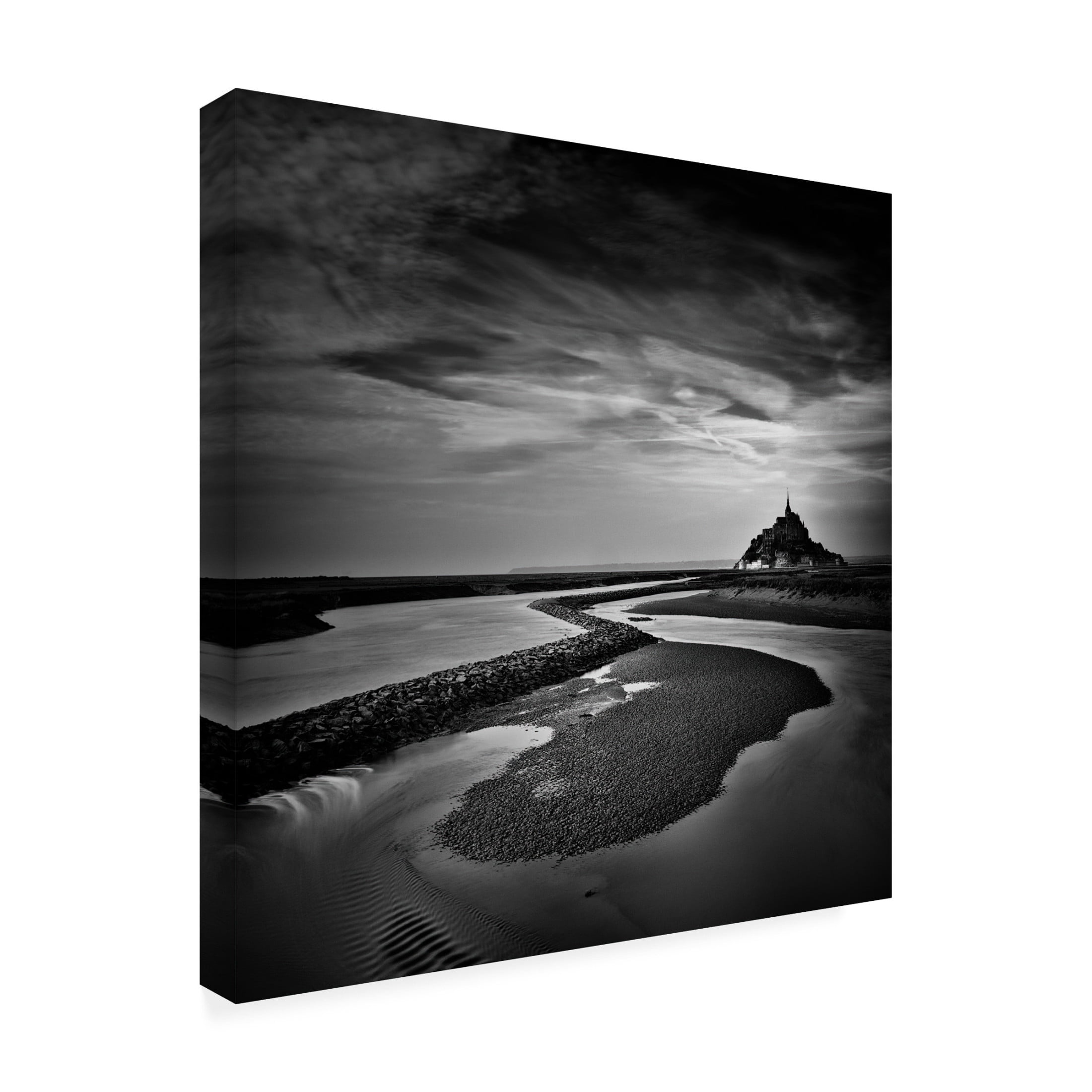 Canvas Wall Art - Christopher Methot 'Le Mont Saint Michel' Wall Art for Living Room, Bedroom, or Office Décor by Trademark Fine Art - 14 x 14 Inches