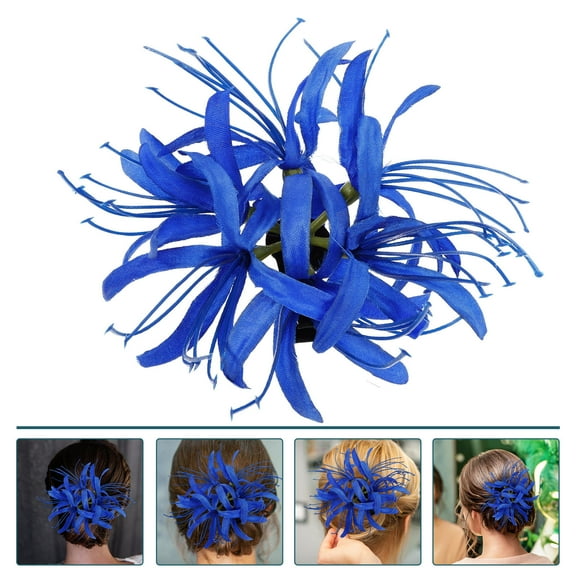 LOLIPPYY Sturdy Blue Flower Hair Clip Large Claw Clip for Long Hair Parties and Everyday Use